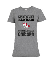 Load image into Gallery viewer, Redhead Unicorn Gift For Fans Funny T-Shirt Ladies Tee