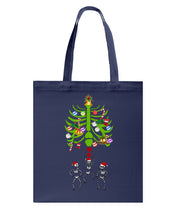 Load image into Gallery viewer, Merry Christmas Funny Dancing Skeleton Basketweave Tote Bag