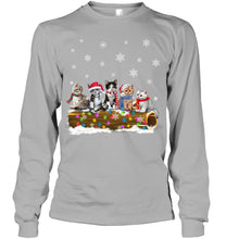 Load image into Gallery viewer, Cat - Trunk Snow Xmas Black T-Shirt Unisex Long Sleeve