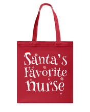 Load image into Gallery viewer, Santa's Favorite Nurse Basketweave Tote Bag