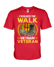 Load image into Gallery viewer, Walked The Walk Vietnam Veteran T-Shirt Guys V-Neck
