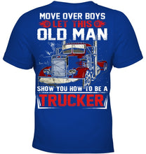 Load image into Gallery viewer, Old Trucker Move Over Boys Black T-Shirt Youth Tee