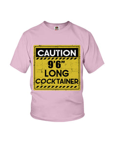 Caution 9'6'' Long Cocktainer Black T-Shirt Youth Tee