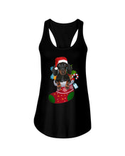 Load image into Gallery viewer, Dachshund In A Sock Christmas Cute Gift For Dachshunds Lovers Ladies Flowy Tank