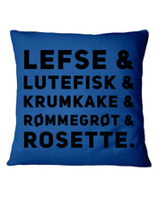 Load image into Gallery viewer, Lefse Lutefisk Krumkake Quote T-Shirt Gift Pillow Cover