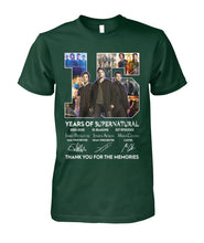 Load image into Gallery viewer, Supernatural 15 Years Anniversary Gift For Fan Black T-Shirt Guys Tee