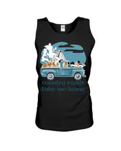 Load image into Gallery viewer, Country Road Golden Retriever Unisex Tank Top