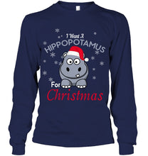 Load image into Gallery viewer, I Want A Hippopotamus For Christmas Shirt Unisex Long Sleeve