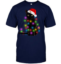 Load image into Gallery viewer, Cat Merry And Bright New Guys Tee