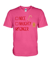 Load image into Gallery viewer, Nice Naughty Ginger Redhead T Shirt Guys V-Neck