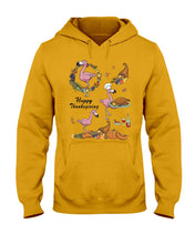 Load image into Gallery viewer, Flamingo Happy Thanksgiving Hoodie