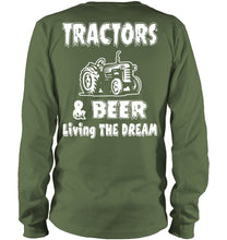 Load image into Gallery viewer, Tractors And Beer Living The Dream Gift For Daddy Father Farmers Unisex Long Sleeve