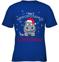 Load image into Gallery viewer, I Want A Hippopotamus For Christmas Shirt Youth Tee