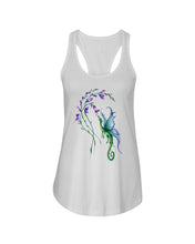 Load image into Gallery viewer, Dragon With Butterfly Wings Dragon Flowers Ladies Flowy Tank