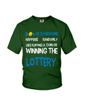 Load image into Gallery viewer, Down Syndrome Lottery Black T-Shirt Gift Youth Tee