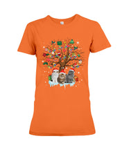 Load image into Gallery viewer, Christmas Tree Cat Lovers Cute Funny T-Shirt Ladies Tee