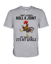 Load image into Gallery viewer, Chicken Roll A Joint Funny Quote T-Shirt For Friends Family Guys V-Neck