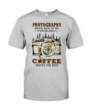Load image into Gallery viewer, Solve Most Problems Camera Map Photography T-Shirt Guys Tee