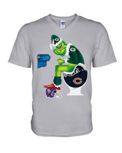 Load image into Gallery viewer, Grinch Green Bay Packers Funny Tee Guys V-Neck