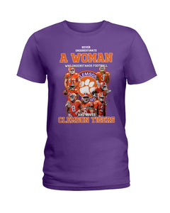 A Woman Loves Clemson Tigers Gift For Fans T-Shirt Ladies Tee