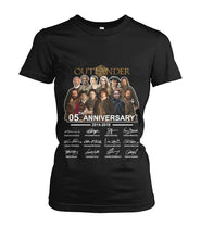 Load image into Gallery viewer, Outlander Tv Series 5 Years Anniversary 2014 - 2019 Autograph T-Shirt Ladies Tee