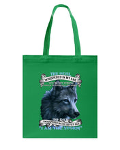 Load image into Gallery viewer, Wolf Lovers Trending Quote Tee Basketweave Tote Bag