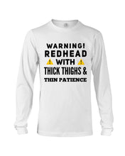 Load image into Gallery viewer, Warning Redhead With Thick Thighs Quote Mug Unisex Long Sleeve