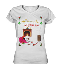 This Is My Hallmark Christmas Movie Watching Snoopy Gift T-Shirt Ladies V-Neck