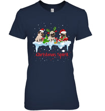 Load image into Gallery viewer, Pug Christmas Gift Black T-Shirt Ladies Tee