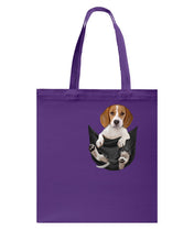 Load image into Gallery viewer, Beagle In The Pocket Funny T-Shirt Basketweave Tote Bag