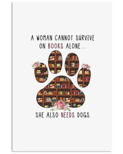 Load image into Gallery viewer, A Woman Cannot Survive On Books Alone T-Shirt Vertical Poster