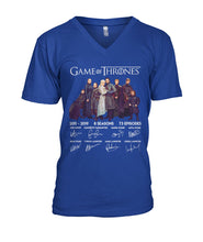 Load image into Gallery viewer, Game Of Throne Autograph 8 Years Anniversary T-Shirtr Guys V-Neck