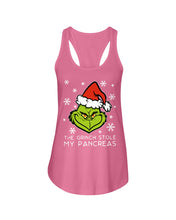 Load image into Gallery viewer, The Grinch Stole My Pancreas Ladies Flowy Tank
