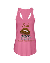 Load image into Gallery viewer, Leah A Mouth She Can't Control Quote Name T-Shirt Ladies Flowy Tank