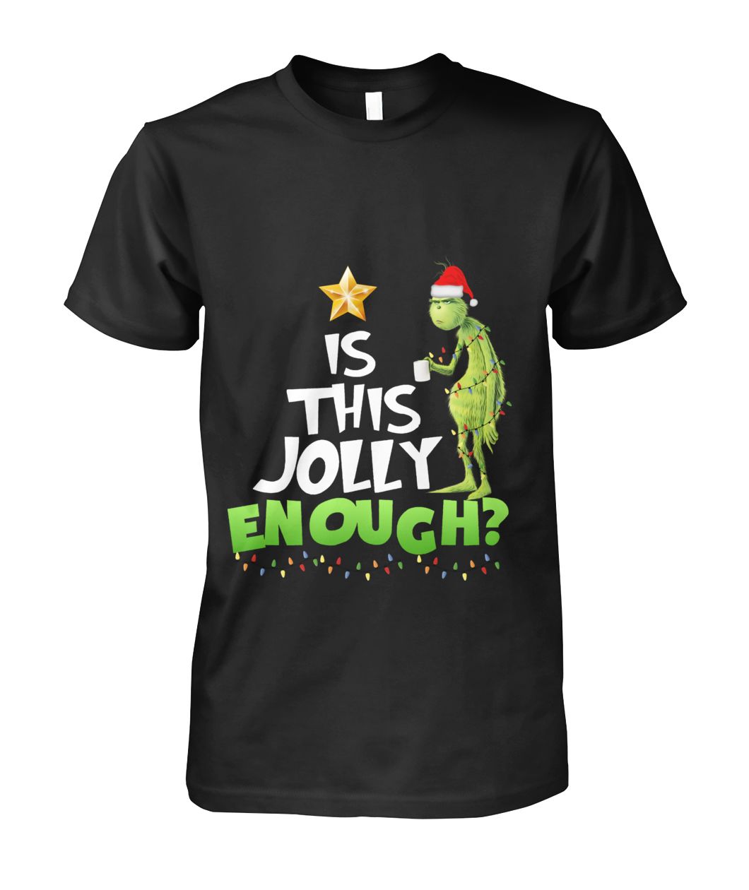 Grinch Is This Jolly Enough Christmas Tree Gift Tee Guys Tee