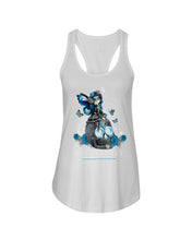 Load image into Gallery viewer, Diabetes Awareness Skull Custom Graphic Tee Ladies Flowy Tank