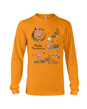Load image into Gallery viewer, Flamingo Happy Thanksgiving Unisex Long Sleeve