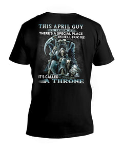 Throne April Guy Special Space Horoscope T-Shirt Guys V-Neck