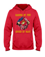 Load image into Gallery viewer, Earned By Few Envied By Many Black T-Shirt Hoodie