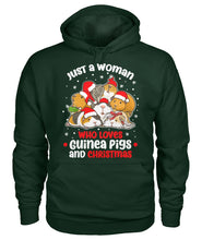 Load image into Gallery viewer, Just A Woman Who Loves Guinea Pigs And Christmas Tshirt Hoodie