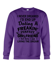 Load image into Gallery viewer, Boyfriends To Perfect Girlfriend Quote Couple T-Shirt Sweatshirt