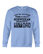 Load image into Gallery viewer, Attitude From Crazy Norwegian Dad Norway Love T-Shirt For Dad Sweatshirt