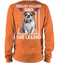 Load image into Gallery viewer, English Bulldog  - The Man - The Myth - The Legend Black T-Shirt Unisex Long Sleeve