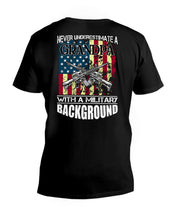 Load image into Gallery viewer, Never Underestimate A Grandpa Black T-Shirt Guys V-Neck