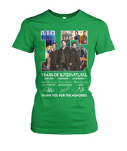 Load image into Gallery viewer, Supernatural 15 Years Anniversary Gift For Fan Black T-Shirt Ladies Tee