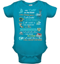 Load image into Gallery viewer, Crocheting Everywhere Black Quote T-Shirt Baby Onesie