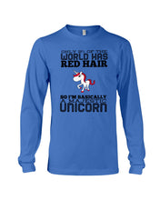 Load image into Gallery viewer, Redhead Unicorn Gift For Fans Funny T-Shirt Unisex Long Sleeve