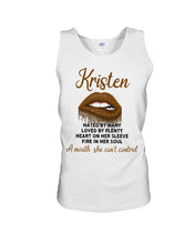 Load image into Gallery viewer, Kristen A Mouth She Can&#39;t Control Quote Name T-Shirt Unisex Tank Top