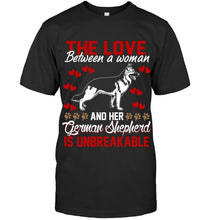 Load image into Gallery viewer, Woman Love German Shepherd Unbreakable Dog Lovers T-Shirt Guys Tee