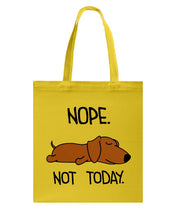 Load image into Gallery viewer, Dachshund Nope Not Today For Dachshunds Lovers Basketweave Tote Bag